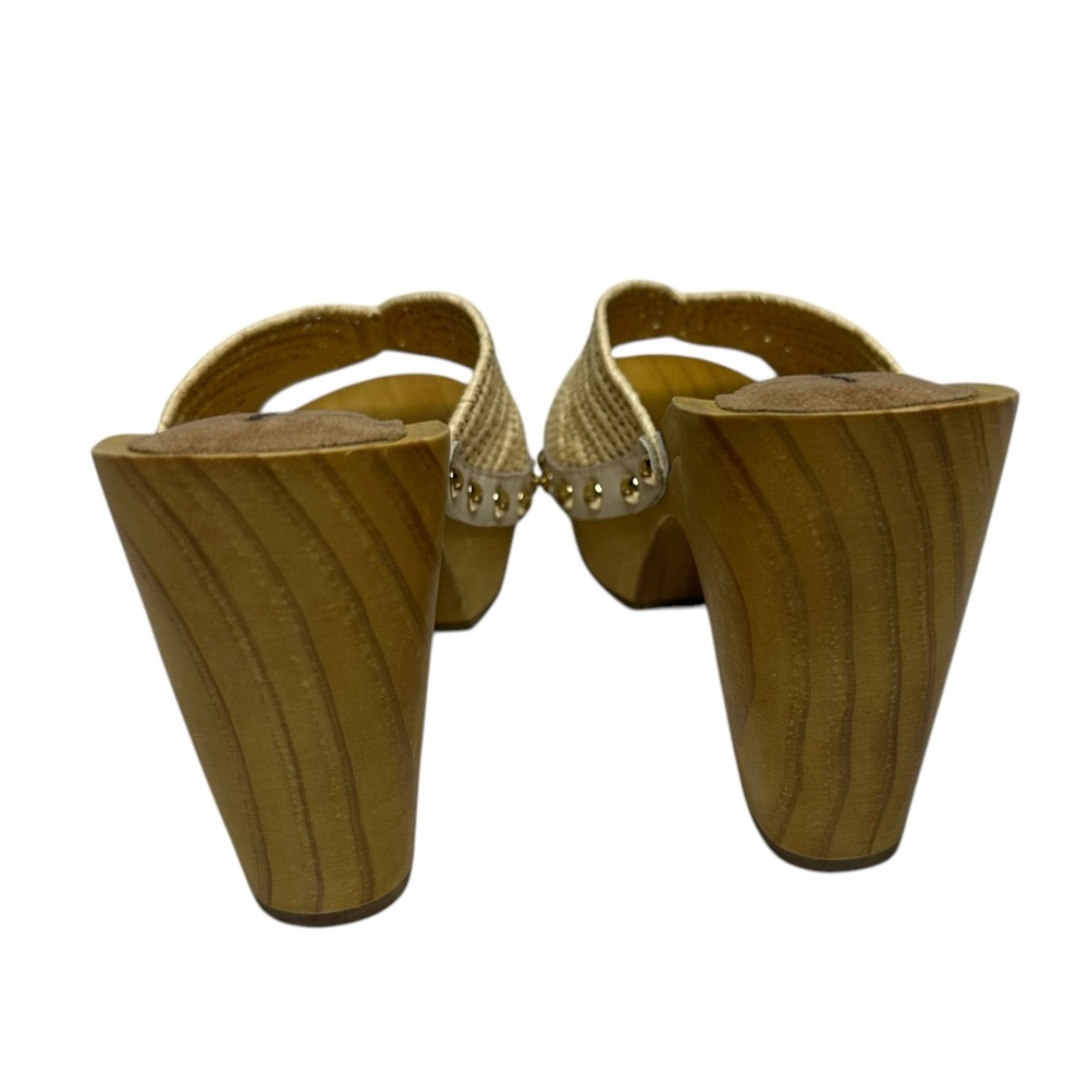 NEW Kelsi Dagger Brooklyn Dreamer Studded Wooden Sandals 6.5 - Picture 9 of 13